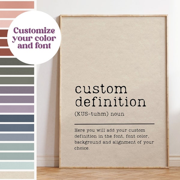 Custom Definition Print | Definition Print | Personalized Definition Wall Art | Custom Print | Custom Wall Art | Personalized Gift for Her