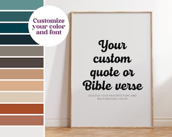Citazione personalizzata, decorazione da parete incorniciata: cartello personalizzato, regalo con versetto della Bibbia