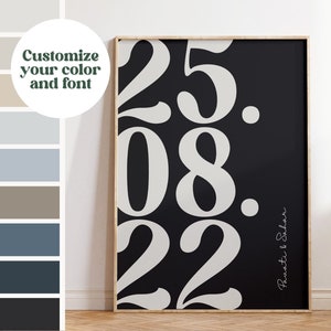 May include: Black and white poster with the date "25.08.22" in large, stylized font. The text "Pawel & Sabra" is written in a smaller font at the bottom right corner.