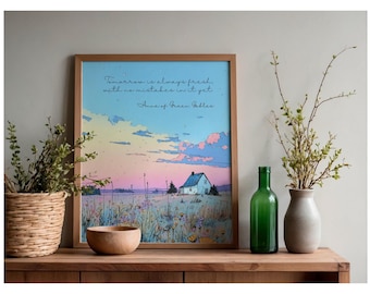 Anne of Green Gables Print | Cottagecore Decor | Book Lover Gift | Reading Nook Decor | Watercolor Wall Art | Bookish GiftDigital Download