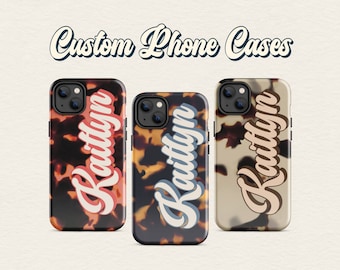 Personalized Tortoise Shell Case| Custom iPhone Case | Personalized Monogram Phone Case | iPhone Case Custom