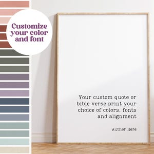 Personalized Quote Print: Custom Inspirational Wall Art, Personalized Christmas Gift, Custom Quote Lyric or Phrase Wall Decor, Gift For Him
