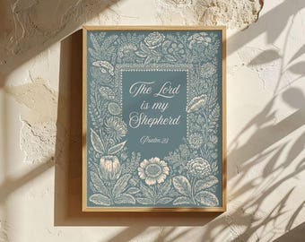 Christian Wall Art | Psalm 23 Wall Art | Scripture Wall Art | Baptism Gift | Lord Is My Shepherd | Sympathy Gift | Religious Wall Art