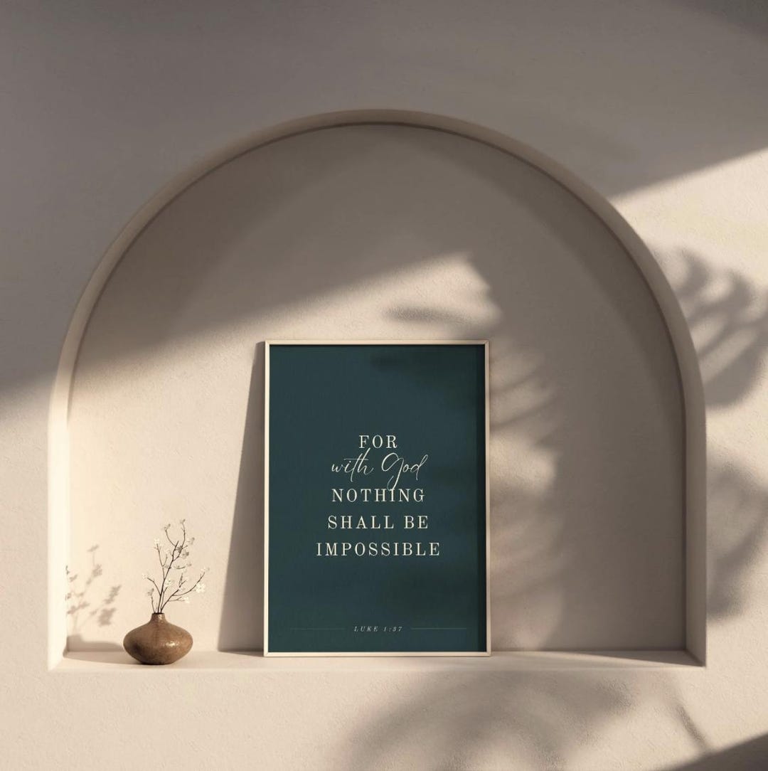 Bible Verse Wall Art Luke 1:37 | Framed | Scripture Wall Art | Bible ...