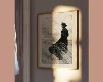 Jane Eyre Print | Charlotte Bronte Quote | Book Lover Gift | Vintage Literary Wall Art | Feminist Wall Art | Matte Paper | Gift For Her