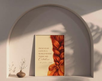 Anne von Green Gables-Kunstdruck, Oktober-Zitat – Druckbare Wanddekoration, Wandbild für Bücherliebhaber, Bücherregal-Deko, Herbstliche Cottagecore-Kunst, Sofort-Download