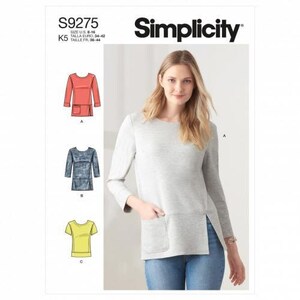 Simplicity Symönster 9275 Damtoppar Svårighetsgrad Lätt