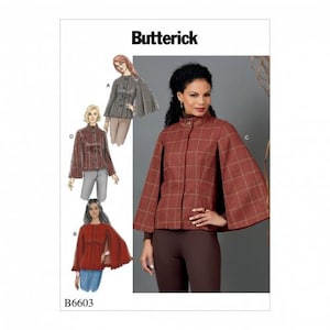 Butterick Sewing Pattern 6603 Women Capes Difficulty Intermediate