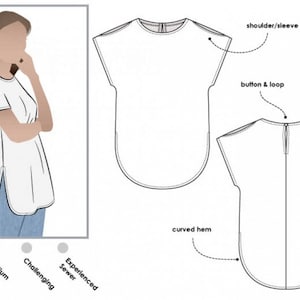 Style Arc Sewing Pattern Rae Tunic Top Women