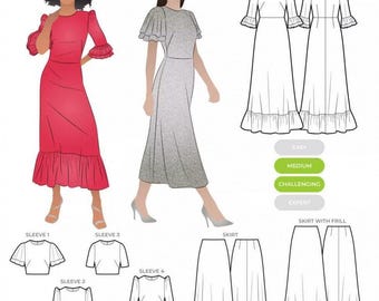 Style Arc Paper Sewing Pattern Queenie Dress