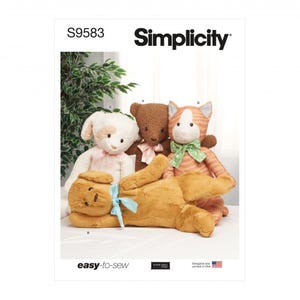 Simplicity 9583 Leksaksmönster, Enkla Gosedjur, En Storlek (OS)