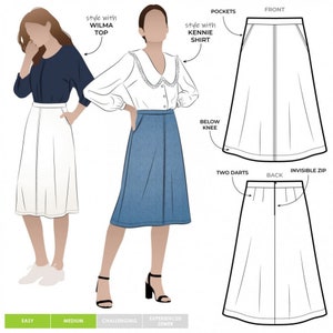 Style Arc Sewing Pattern Mary Ann Skirt Women