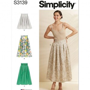 Simplicity 3139 Kjolmönster för dam, fysiskt pappersmönster, klädsömnad för mellannivå