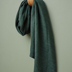 Hoya Jacquard Tencel Lyocell Linen Blend Fabric - Deep Green Plain Pattern - OEKO-TEX - Width 154cm / 61&quot; - per metre