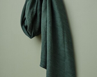 Hoya Jacquard Tencel Lyocell Linen Blend Fabric - Deep Green Plain Pattern - OEKO-TEX - Width 154cm / 61" - per metre