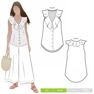 Style Arc Sewing Pattern Almy Top Women