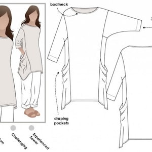 Style Arc Sewing Pattern Kaye Tunic Top Women