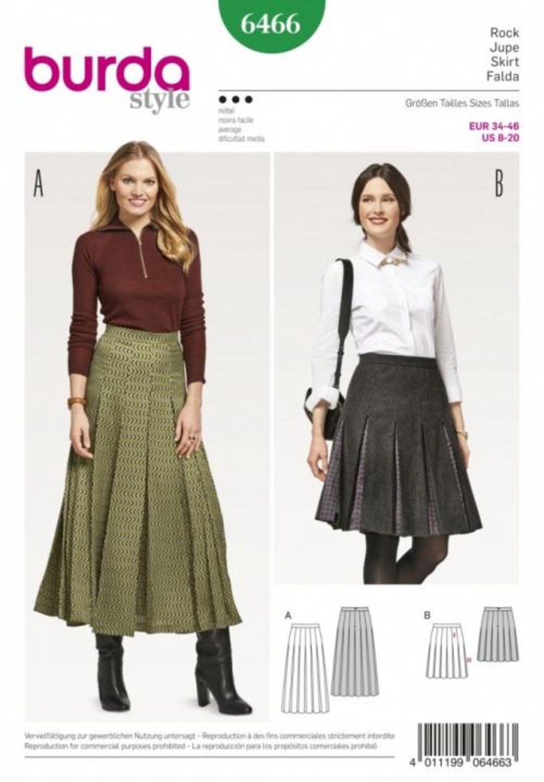 Burda Sewing Pattern 6466 Women 8-20 Skirts - Etsy