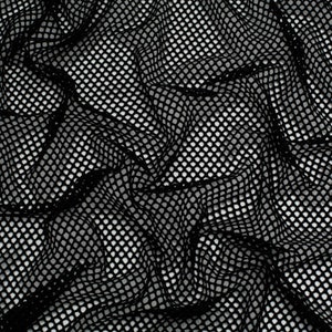 Minerva Core Range Fishnet Stretch Mesh Fabric - Black Plain Pattern - Width 160cm / 64&quot; - per metre
