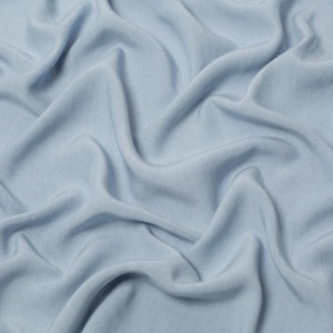 Minerva Lyocell Soft Chambray Fabric - Light Blue Plain Pattern - Width 145cm / 58&quot; - per metre