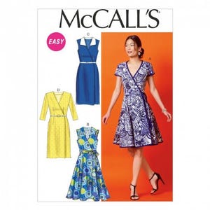 McCalls Sewing Pattern 6959 Women Belts, Dresses Difficulty Easy