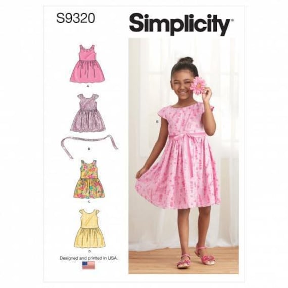Simplicity Sewing Pattern 9320 Kids Dresses Difficulty Easy