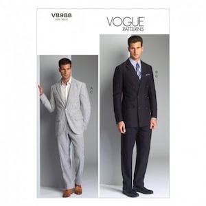 Vogue Sewing Pattern 8988 Men Jackets, Trousers, Suits Difficulty Advanced