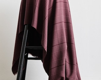 Meet MILK Tencel Plaid Check Fabric - Maroon Checks Pattern - OEKO-TEX - Width 150cm / 60" - per metre