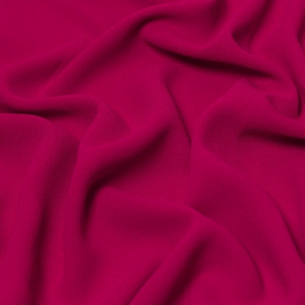 Minerva Core Range Heavy Triple Crepe Fabric - Cerise Pink Plain Pattern - Width 145cm / 58" - per metre