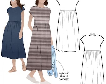 Schnittbogen Schnittmuster Montana Midi Kleid