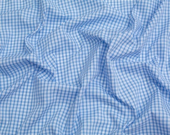 Minerva Core Range 1/8 pulgadas Check Gingham Fabric - Patrón de cuadros azul pálido - Ancho 112,5 cm / 45" - por metro