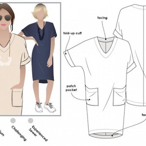 Style Arc Schnittmuster Adeline Kleid Frauen