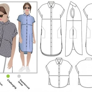 Style Arc Sewing Pattern Blaire Shirt & Dress Women