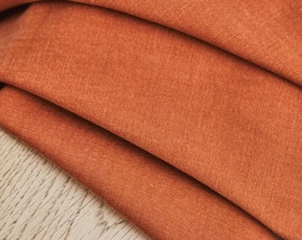 Sera Tencel Lyocell Cotton Blend Fabric - Rust Plain Pattern - OEKO-TEX - Width 150cm / 60" - per metre