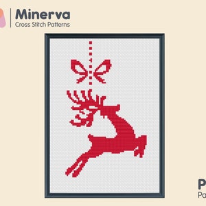 Christmas Reindeer - Counted Cross Stitch Pattern - Instant Download PDF Includes Cross Stitch Chart & Instructions