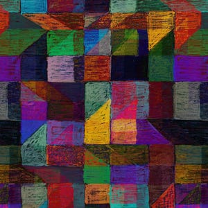 Minerva Exclusive Painters Patchwork - Geometric, Patchwork, Patterned - POD Print-On-Demand Dressmaking/Apparel Fabric - per metre