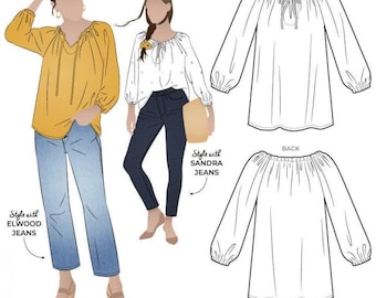 Style Arc Sewing Pattern Anita Peasant Blouse Women