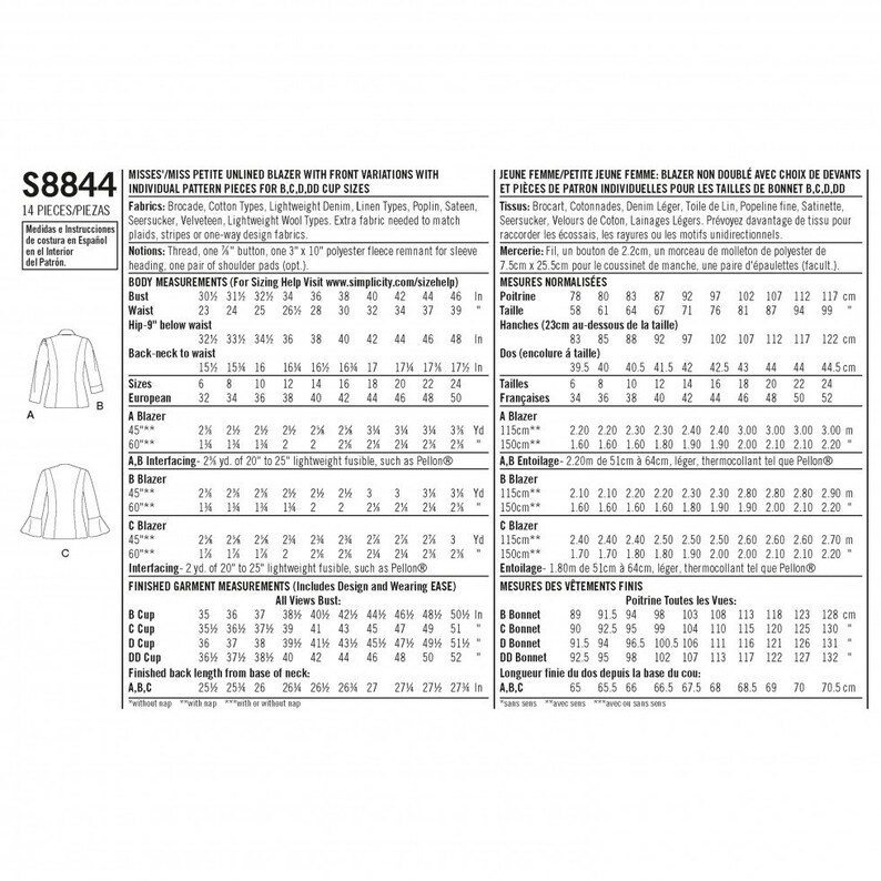 Simplicity Sewing Pattern 8844 Women - Etsy