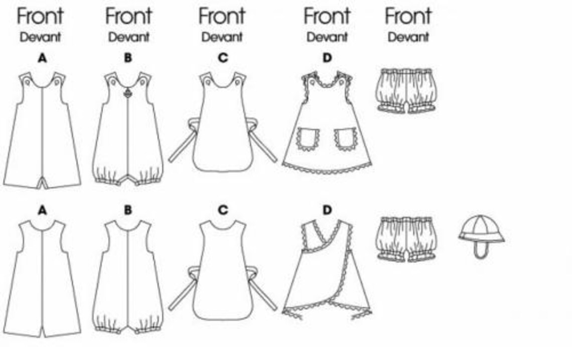 Butterick Sewing Pattern 5625 Baby Dresses, Headwear, Jumpsuits, Shorts ...