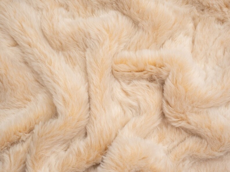 Minerva Core Range Plush Faux Fur Fabric Black Plain Pattern Width 155cm / 62 per metre Beige