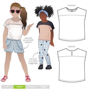 Style Arc Sewing Pattern Kids Daisy Top Kids Ages 2-8 Tops