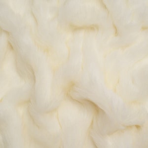 Minerva Core Range Plush Faux Fur Fabric Black Plain Pattern Width 155cm / 62 per metre White