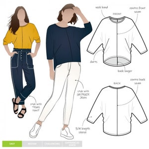 Style Arc Sewing Pattern Rhea Knit Top Women