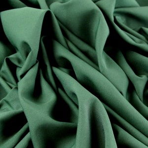 Minerva Core Range Soft Touch Crepe Fabric - Bottle Green Plain Pattern - Width 110cm / 44&quot; - per metre
