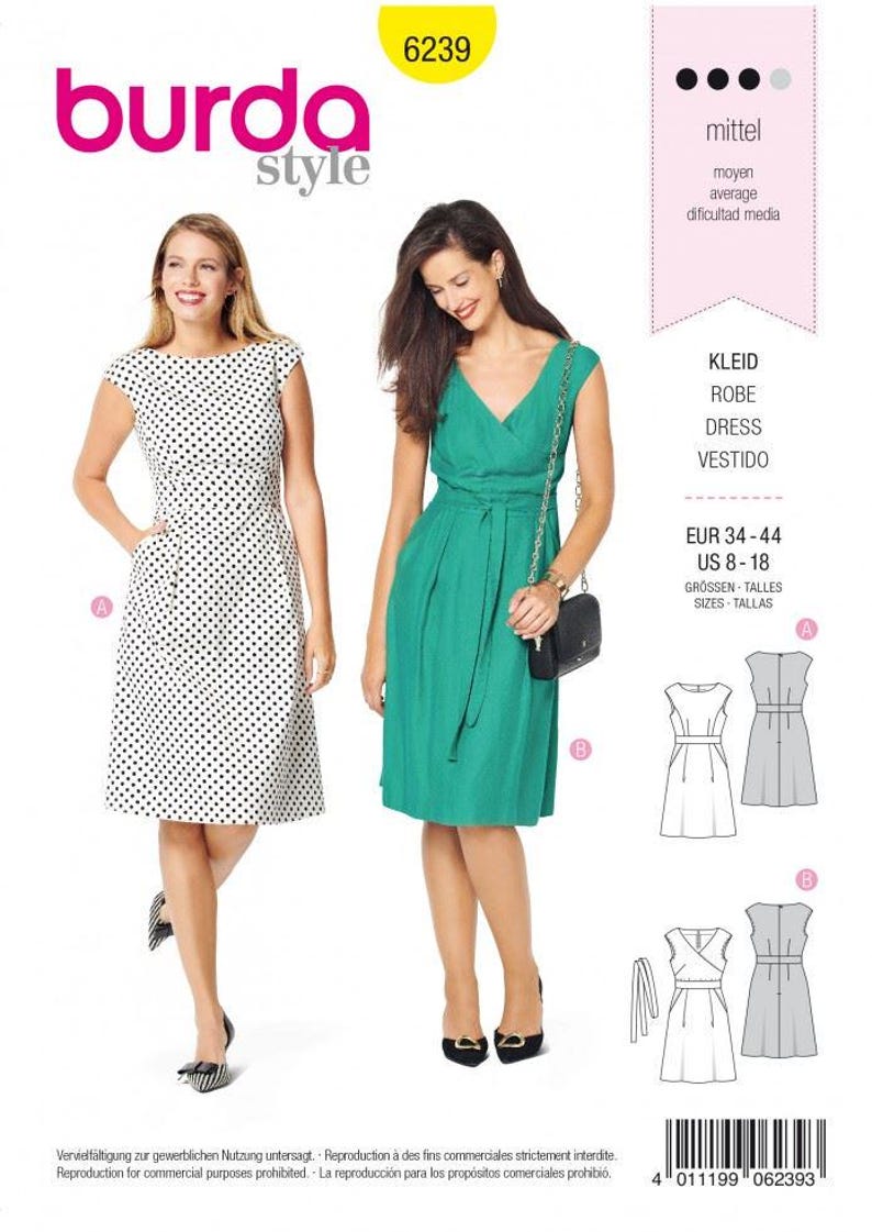 Burda Style 6239 Paper Sewing Pattern: Women's Dress, Sizes 8–18 ...