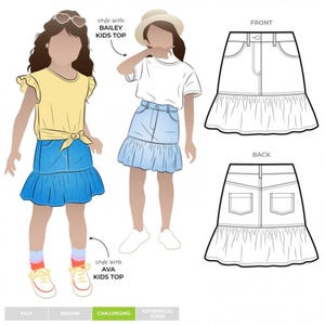 Style Arc Sewing Pattern Kids Etta Skirt Kids, Teenagers