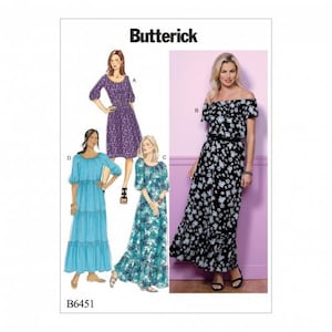 Butterick Sewing Pattern 6451 Women Dresses Difficulty Easy