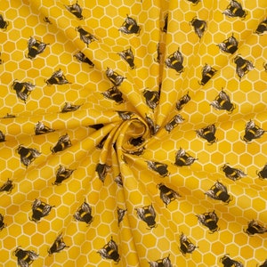 Rose & Hubble 100% Cotton Poplin Fabric - Honey Animals Pattern - OEKO-TEX - Width 112.5cm / 45&quot; - per metre