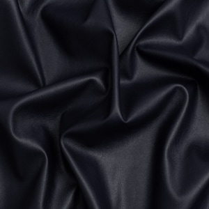 Minerva Core Range Stretch Faux Leather Fabric - Navy Blue Plain Pattern - Width 145cm / 58&quot; - per metre