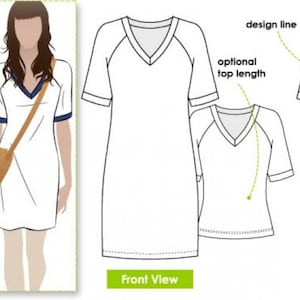 Style Arc Sewing Pattern Rowes Tunic Top Women